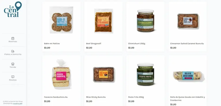 Página de producto de la plataforma de e‑commerce